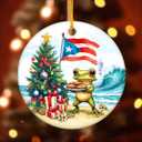 10 x Puerto Rico Christmas Ornament 2025, Unique Puerto Rico Decor Gift for Friends, Family, Xmas Gifts for Women and Men, Ceramic Ornaments for Hanging Decoration