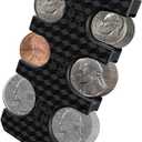 Ninonly Coin Holder for Car, Silicone Coin Organizer Change Holder for Car, Portable Storage 32 Coins Include Penny, Nickel, Dime and Quarter