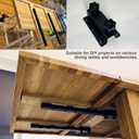 Heavy Duty Table Extension Brackets (Set of 2), 26" Steel Support Rails for DIY Dining Table Leaf, Matte Black Steel Hardware for Extending Solid Wood Dining Tables