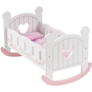 ROBUD Wooden Baby Doll Crib, Baby Doll Bed Toys, Fits Up to 18 Inch Doll Accessories, Small