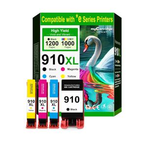 910XL Ink Cartridges for HP Printers Replacement for HP 910 Ink HP 910XL Ink Cartridges Combo Pack for HP 910 Work with OfficeJet Pro 8015e 8025e 8020e 8015 8020 8028e 8035e 8010e Printer(4 Pack)