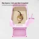 RIZZARI Open Cat Litter Box: Large Pink Stainless Steel Litter Pan with Teflon Non-Stick Coating - High Sided Splash-Proof Easy Clean Toilet for Cats up to 20 lbs - Ideal for Living Rooms - Apartments