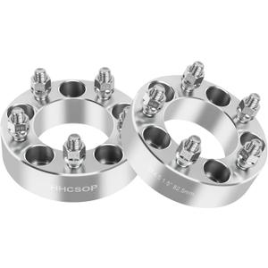 HHCSOP 5x4.5 Wheel Spacers 1.5 inch Compatible with Ford Mustang Ranger Explorer Edge Crown Victoria Jeep Wrangler Liberty Cherokee Comanche, 2PCS 5x114.3 Wheel Adapter Bore 82.5mm & 1/2x20 Studs