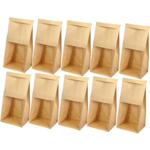 50pcs Paper Bread Bags Self Sealing Strip Storage for Homemade Bakery Loaf