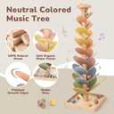 Joyreal Wooden Marble Run Music Tree for Kids 3-5 4-8, Montessori Wooden Ball Drop Toy, Rainbow Marble Tree Tower with Sound Leaves, Educational Learning Birthday Gift