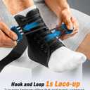 Slim-Fit Ankle Brace for Sprained Ankle, Quick Lace Up Ankle Support for Women Men with 2 Auto-Shaped Pads, Air Fabric Cool Ankle Stabilizer for Injury Recover, Running,Sports, Black, M(Ankle size:12"-13") 