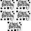 Gatuida 5pcs Birthday Bobo Balloon Decorations, Happy Birthday Stickers Balloon Stickers for DIY Birthday Party,Black