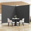 Helios&Hestia 2-Panel 6 ft Tall Indoor Folding Room Divider, Portable Privacy Screen, Freestanding Partition Separator, Temporary Wall Separation for Bedroom, Office, 142" W X 71" H, Dark Grey