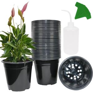 32-Pack 1.5 Gallon Nursery Pots, Thickened Soft Seed Starting Container for Indoor Outdoor Plants,Seedlings, Vegetables, Succulents and Cuttings (Black)