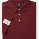 Red Maroon Short Sleeve Beach Grunge Polo Shirt Mens Large