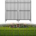 10 Panels No Dig Decorative Garden Fence, 40in(H)22ft(L) Heavy-Duty Rustproof Metal Panels, Outdoor Dog Barrier for Yard & Patio, Landscape, Border| Portable Temporary Fencing
