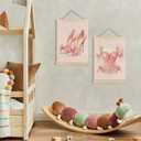 CIOJUNE Preppy Pink Bow High Heels Dress Girly Wall Art Poster Hanger Frame, Coquette Pink Canvas Prints Wall Art for Girls Bedroom Dorm Decor, Coquette Room Decor, 12x16 Inch Set of 2