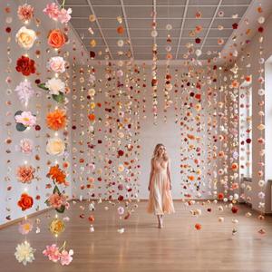 Suncalla 6 Pcs 35.4ft Hanging Flowers Garlands Backdrop Lighted Floating Fake Wildflower Vines LED Floral Garland Ceiling for Spring Wedding Bridal Shower Birthday Graduation Party(Bright,Multicolor)