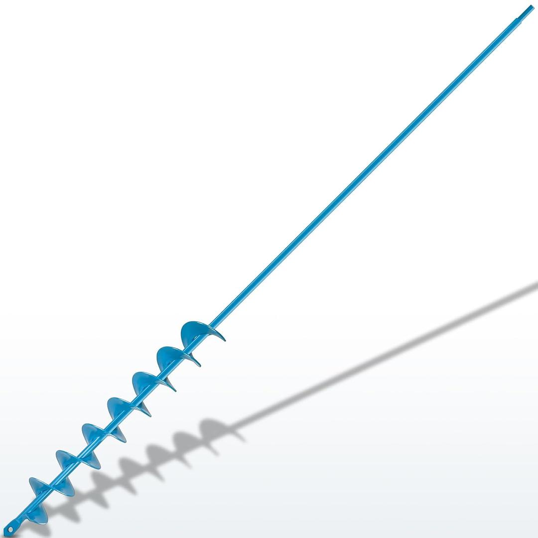 Auger Drill Bit for Planting 2x32 Inch, No Squat Spiral Post Hole Digger, Long Handle Easy Planter for Bulb & Bedding Plant, Garden Drill Auger for 3/8'' Hex Drive Drill