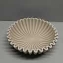 YMXYJM Large Decorative Bowl, Modern Handicraft Bowls for Home Decor, Decorative Fruit Bowl for Kitchen Counter, Ruffle Decor, Stylish Key Bowl for Entry Table, Artificial Stone Beige