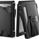 typecase Tactical Wallet for Men Card Holder: Pop Up Card Case, Genuine Leather, Smart, RFID Blocking, Slim, Minimalist, Thin, Front Pocket - 9-13 Card Capacitiy, ID Window, Money Clip (Black)