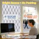 OHTMERU Window Privacy Film Decorative for Front Door, Bathroom Static Cling Stained Glass Sticker Opaque Heat Control UV Blocking Non-Adhesive for Home, Black Grid 23.6 x 78.7 inches, 2 Pcs