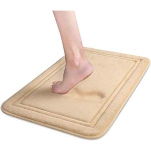 ITSOFT Memory Foam Bath Mat 59x23, Non Slip, Machine Washable, Quick Dry & Absorbent Rugs, Bath Mats for Bathroom Floor, Tub & Shower, Bathroom Rug, Beige