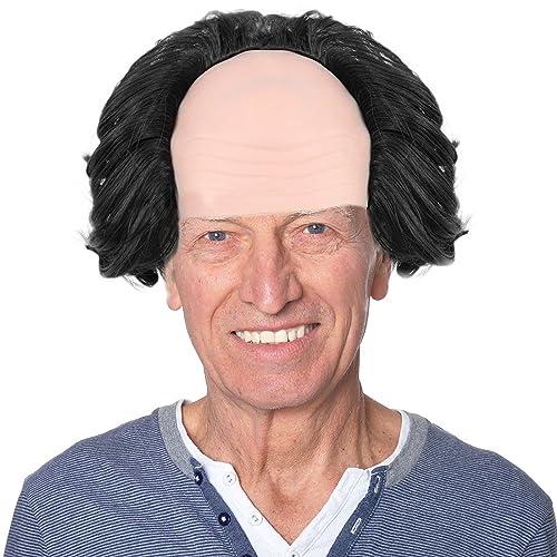 Amazon.com : ANOGOL Hair Cap + Black Old Man Wig Balding Wig for Adults 100 Days of School Costume Black Scientist Short Synthetic Hair for Cosplay Costume Halloween Party : Beauty & Personal Care