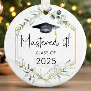 Graduation Ornaments 2025 - Graduation Gifts - Graduate Ornaments for Christmas Tree - Highschool, Masters Degree, Class of 2025 Gifts for Her, Him, Son, Daughter, Women - Ceramic Ornament