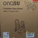 Onasti Foldable Step Stool for Bathroom Sink, Adjustable 3 Step Stool for Kids Toilet Potty Training Stool with Handles, Child Kitchen Counter Stool Helper, Plastic Ladder for Toddlers Grey (Gray)