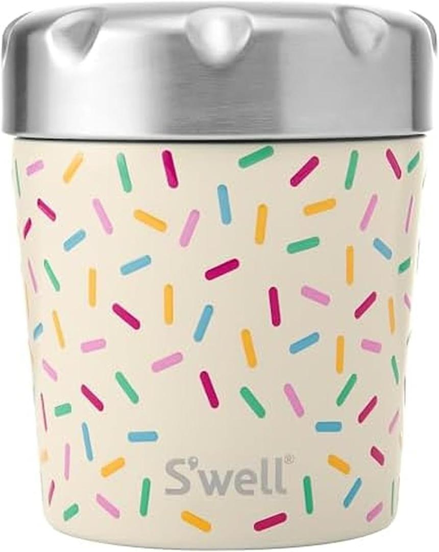 S'well Stainless Steel Ice Cream Chiller, 16oz, Sweet Sprinkle, Triple Layered Vacuum Insulated Container Keeps Ice Cream Frozen For Up To Four Hours, BPA Free