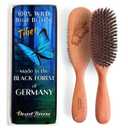 100% Wild Boar Bristle Hairbrush for Natural Healthy Hair, The Tibet brush, Medium Soft Bristles, Pear Wood Handle, for Fine or Thinning Hair, for Women & Men, Made in Germany's Black Forest