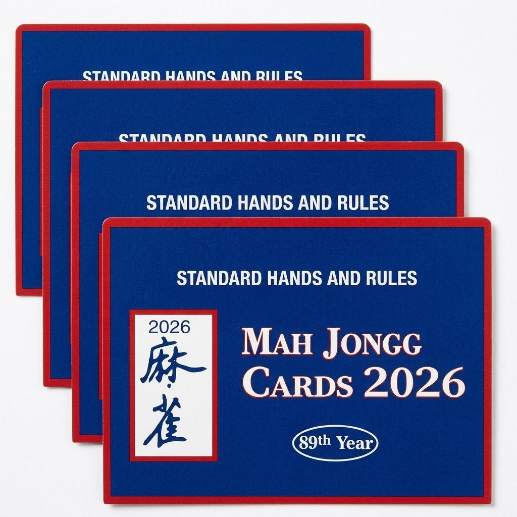 RE RELIURE Mah Jong Cards 2026 Revision - Large Print, 4-Pack