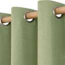 LAMIT Linen Curtains 45 inch Length 2 Panels, Linen Textured Thermal Insulated Bedroom Curtains Grommet Privacy Light Filtering Drapes for Living Room/Farmhouse, W52 x L45, Sage Green