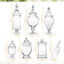 Mimorou 6 Sets Glass Apothecary Jars with Lids and Scoops 3 Styles Clear Candy Jars for Candy Buffets Candy Display Containers Bath Salt Container Cookie Crafts Bathroom Kitchen Storage (Simple)
