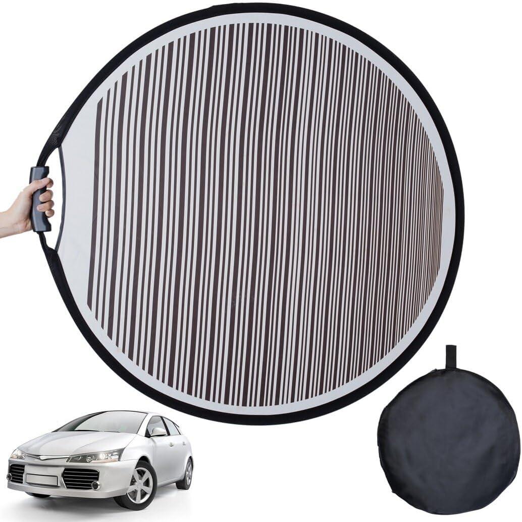 Homaisson Car Dent Detection Board with Storage Bag, 32 inch Striped Light Reflector Board, Flexible Foldable Dent Panel, Dent Fix Tool for Vehicle Door Scratch and Hail Damage (1PC)