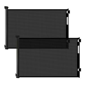 (2 Pack) Retractable Baby Gate for Stairs and Doorways, 55" Wide x 33" Tall Mesh Dog Gate for Indoor & Outdoor Use, Safety Gate for Babies and Pets, Child Gates for Hallways, Hardware Mounted, Black