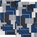 Navy Blue Geometric Hand Towels for Bathroom Set of 2 Navy Blue Black Modern Decorative Hand Towels for Bathroom Microfiber Abstract Hand Bath Towel Kitchen Towels Quick Dry Towel Sets 14"x28"