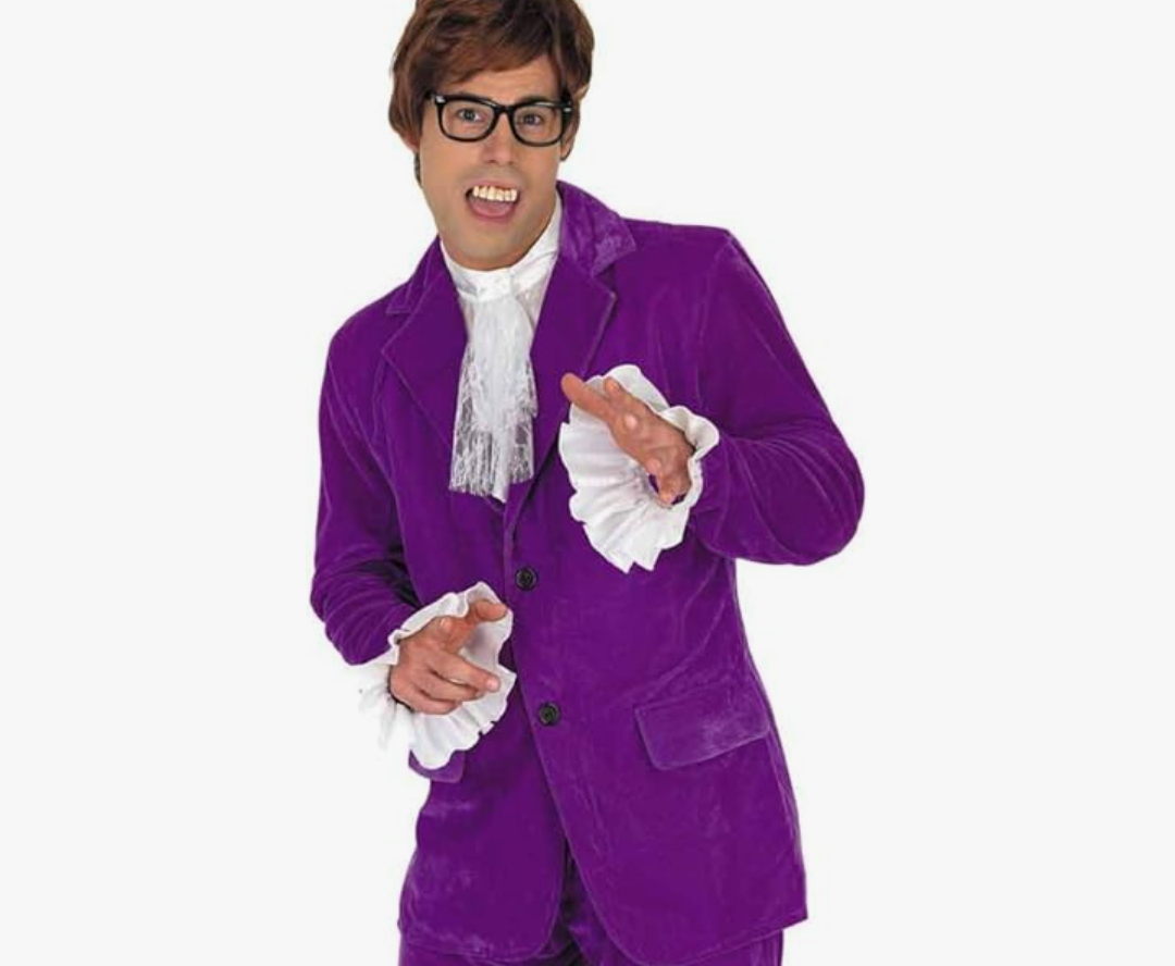 fun shack mens Mens 60s Movie Gigolo Purple Jacket L