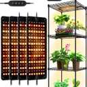 Barrina Grow Lights Panel for Indoor Plants, 40W (4 x 10W), Full Spectrum, Ultra-Thin, with 3/6/12H Auto On/Off Timer, 8 Dimmable Levels, 3 Spectrum Modes, for Greenhouse, Seedlings, 4-Pack