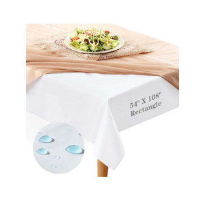 Table Pad Protector with Flannel Backing Cut to Fit Waterproof Heat Resistant Heavy-Duty Reusable Table Cloth 54" x 108" Rectangle Vinyl Table Padding Under Tablecloth