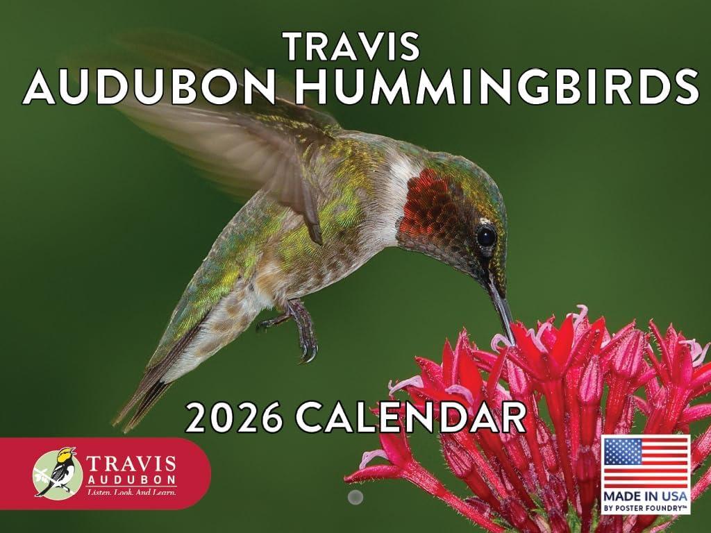 Travis Audubon Hummingbird Calendar 2026 Wall Monthly Hummingbirds Gifts For Hummingbird Lovers Women Men | American Made In The USA