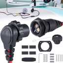 1865120 MKR-28 Trolling Motor Plug and Receptacle For Minn Kota Freshwater and Saltwater Marine Boat Battery Accessory Male Female Connector Socket Waterproof Heavy Duty 8AWG Rated To 60A Up To 48V