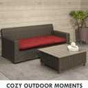 Outdoor Bench Cushion 44x22x4 Inch with Ties Loveseat Pads, Red