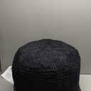 HIGOGOGO Pouf Ottoman Stuffed Round Modern Foam Filled Foot Rest Poufs for Living Room Chair Decorative 20 X 15 Inches Boho Relax Stool for Wedding Christmas Party, Black