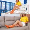 2 x Women's Neon Scrunch Crew Socks 80s 90s Retro 3-Pack Cotton Stacked Boot Calf Cozy Ribbed Slouchy Socks Size 5-10 (2-neon Green/1-neon Orange)