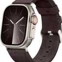 7 x Bandsie Leather Band Compatible with Apple Watch Ultra 3/Ultra 2/Ultra Band 49mm 46mm 45mm 44mm 42mm for Men, Vintage Genuine Suede Leather Wristband Strap for iWatch Series 11 10 9 8 7 6 5 4 SE 3 2 1 (Deep Coffee)