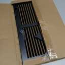 HVAC Premium 14'' x 8'' [Duct Opening] Flat Stamped Steel Return Air Grille - Sidewall and Ceiling - HVAC Vent Duct Cover - Black [Outer Dimensions: 15.75''w X 9.75''h]