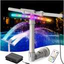 Solar Pool Fountain with Lights for Above Ground Pools,XJUGEZ Pool Lights with 9-Colors LED Lights and RF RemoteAbove Ground Pool Fountain 360 Adjustable Water Sprinkler with Two Splash Modes