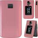 Ailiber for TCL Flip3 Phone Case, TCL T435W Phone Case with Screen Protector, Dual Layer Shockproof Protective, Silicone Bumper Non Slip Back, Heavy Duty Rugged Cell Phone Cover-Rose Gold