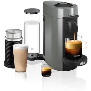 De'Longhi Nespresso Vertuo Plus Coffee and Espresso Maker by De'Longhi, Grey with Aeroccino Milk Frother