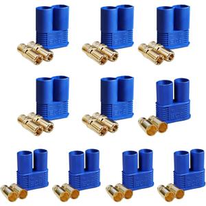 5 Sets EC8 Battery Connector Gold-Plated 8.0mm Banana Plug Bullet Male Female Connector for RC ESC LIPO Battery Device Electric Motor