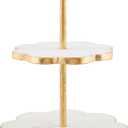 Mud Pie Scallop Gold Marble Tier Stand; 12" x 10" dia
