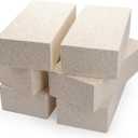 6 Pieces Insulating Fire Brick for Ovens, Kilns, Blacksmith, Fireplaces, Forges 9" x 4.5" x 2.5" 2300F Rated Insulating Fire Bricks