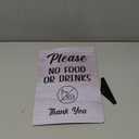 Please No Food Or Drinks Sign - Customer notice, no eating or drinking, A4 size (White Adhesive)